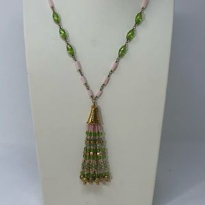 Artisan Crafted Beaded Tassel Necklace